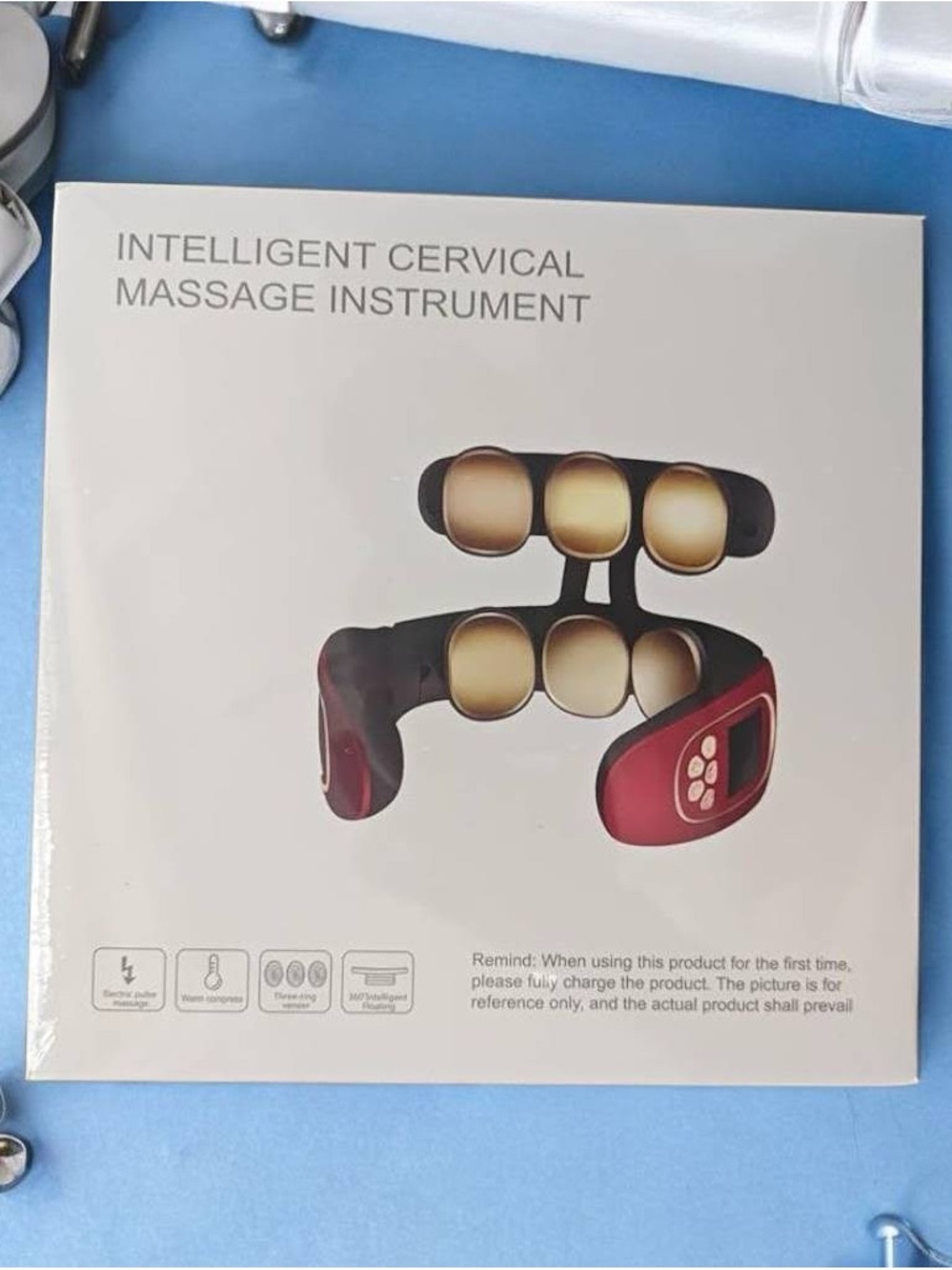 Intelligent 6 Pad Neck & Shoulder Massager with Soothing Heat Wireless Gray-New